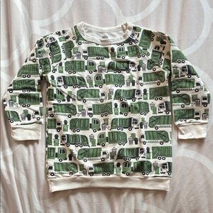 Winter Water Factory Kids Green Vehicle garbage recycle Print sweatshirt size 10